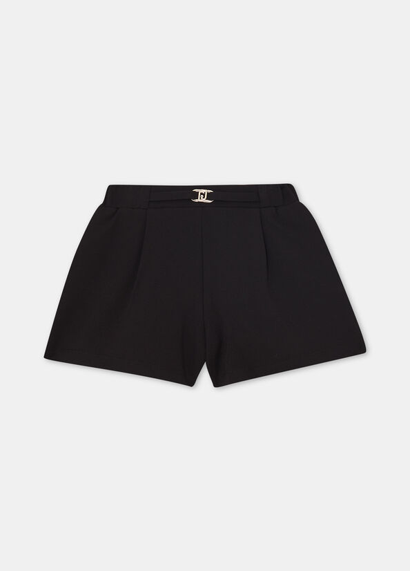 Shorts in jersey con fibbia