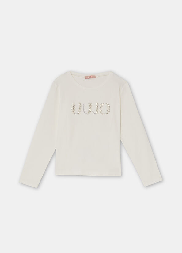 T-shirt con ricami gioiello