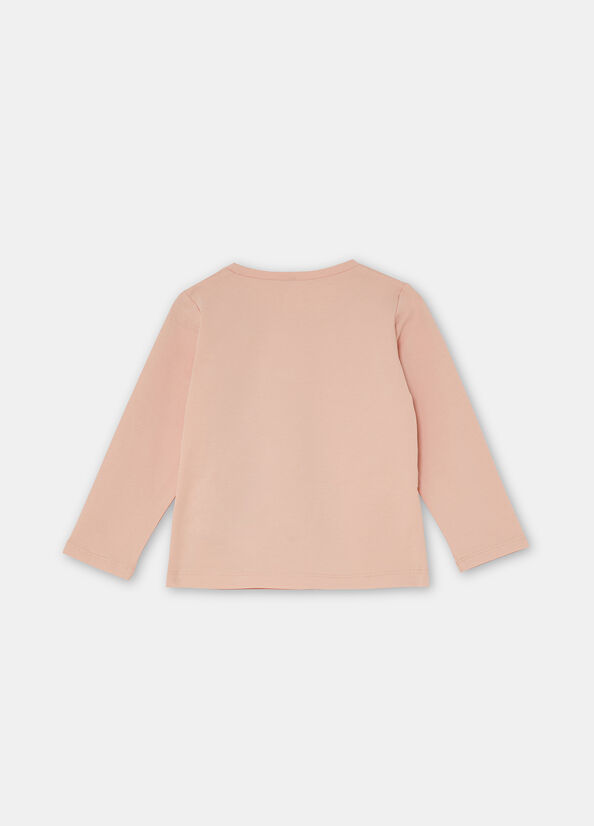 T-shirt con stampa e applicazioni