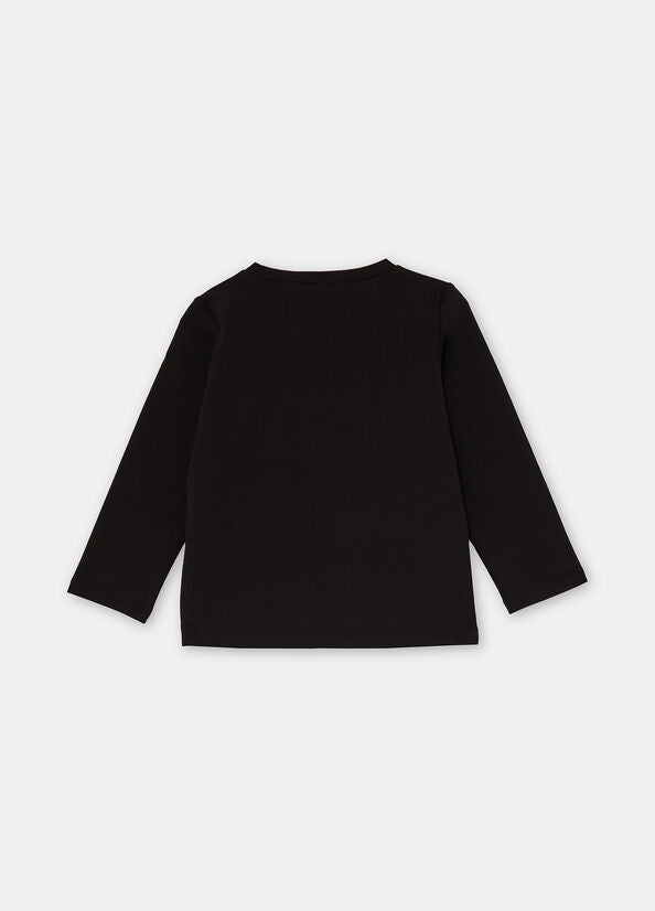 T-shirt a maniche lunghe con strass