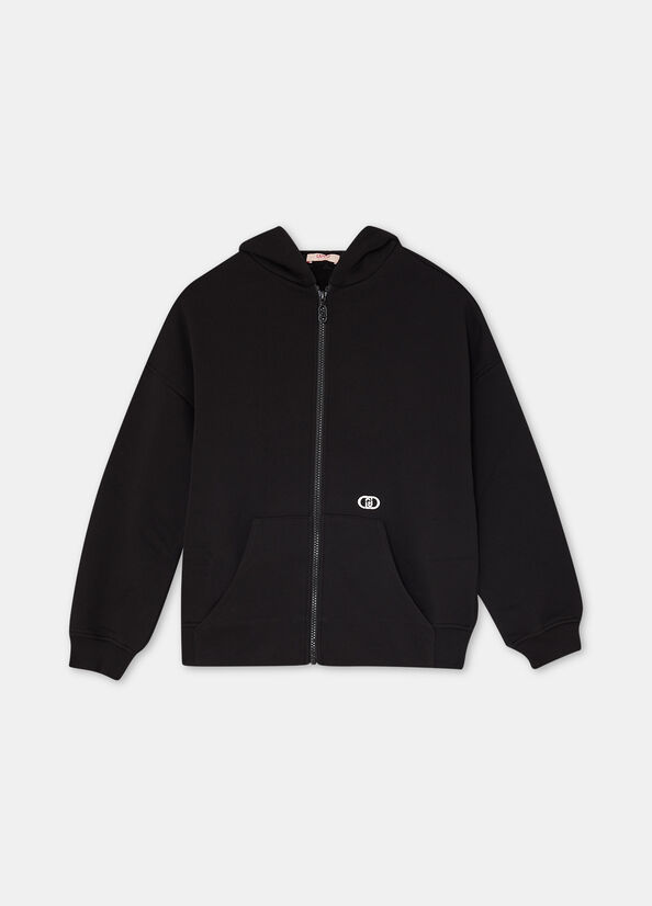 Felpa in cotone con zip