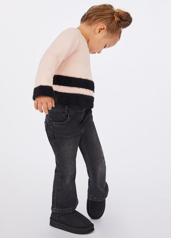 Jeans in cotone con strass