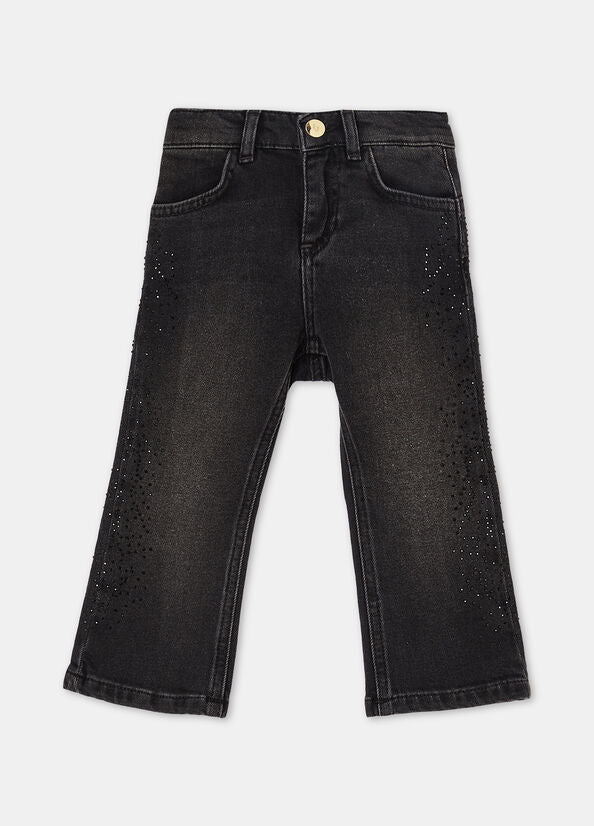 Jeans in cotone con strass