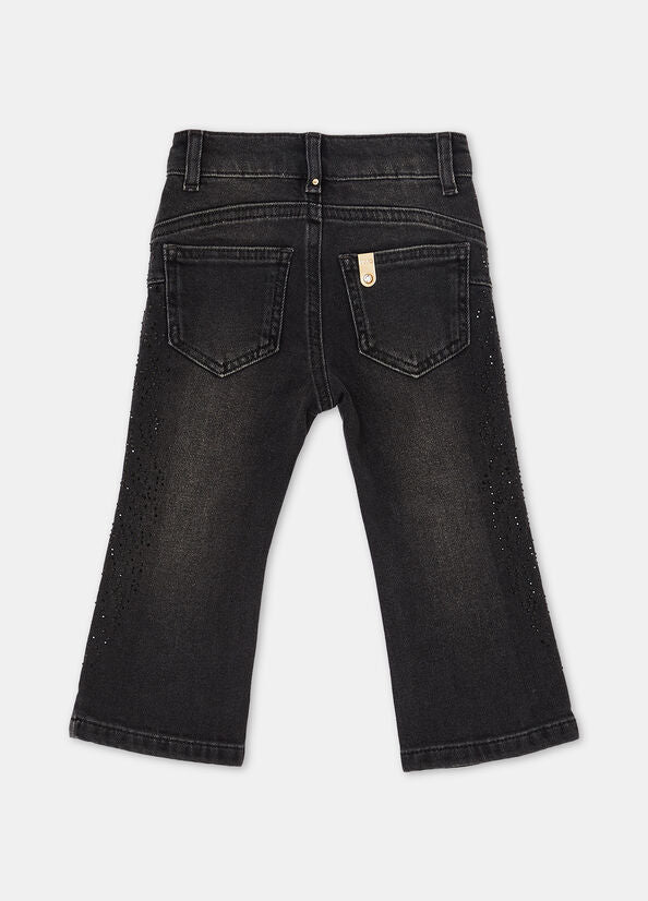 Jeans in cotone con strass