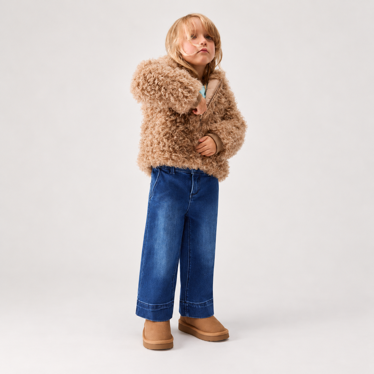 Giaccone in teddy con cappuccio