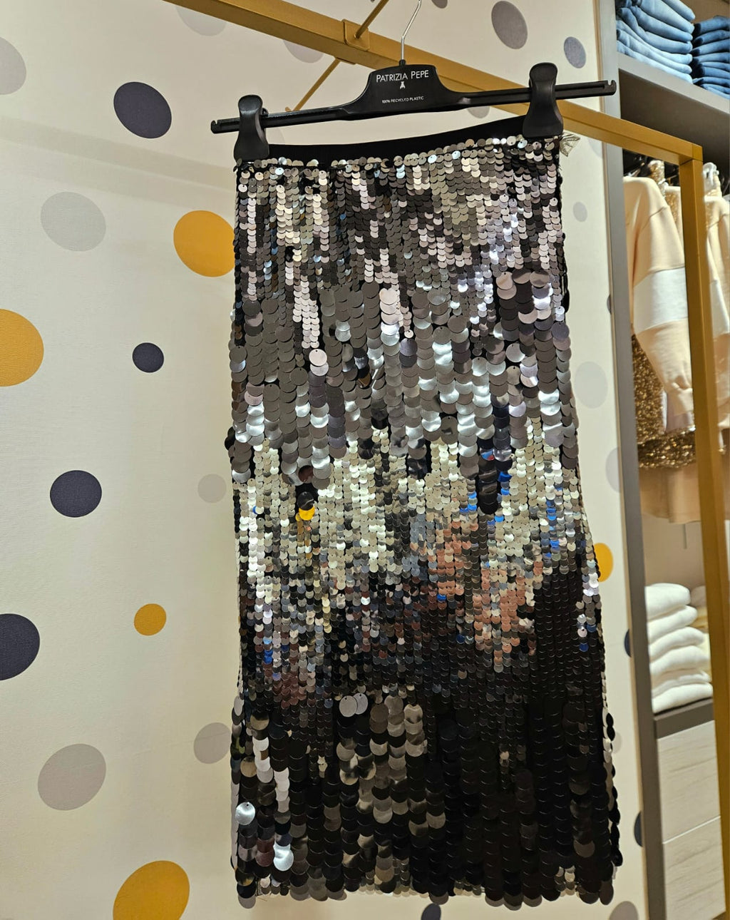 Gonna Patrizia Pepe longuette in tessuto con paillettes